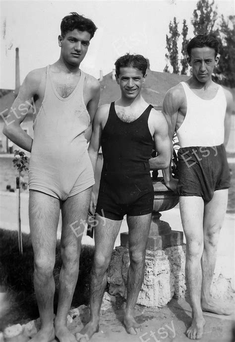 Handsome Guys Vintage Rare Photo 1920s Swimmers Bulge Photo Etsy