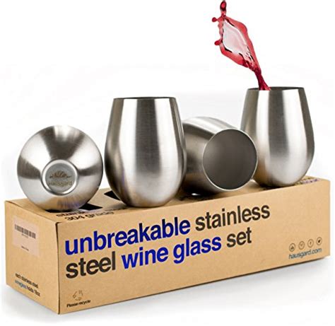 Unbreakable Stainless Steel Wine Glasses Set Thatsweett