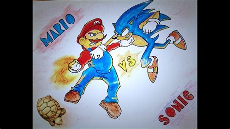 Dibujando A Mario Vs Sonicdrawing Mario Vs Sonic Youtube