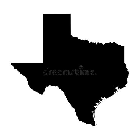 Texas Tx State Border Usa Map Outline Stock Vector Illustration Of