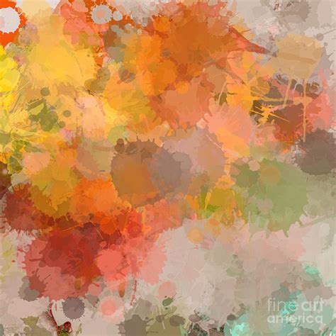 Modern Contemporary Orange Abstract Paint Splatter Painting By Sheila