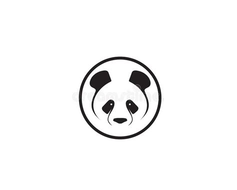 Cabeza Blanco Y Negro Del Logotipo De La Panda Ilustración Del Vector