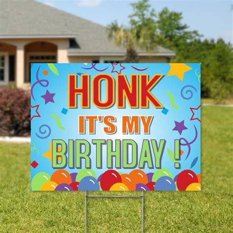 Honk Its My Birthday Yard Sign Happy Birthday Lawn Sign Etsy France