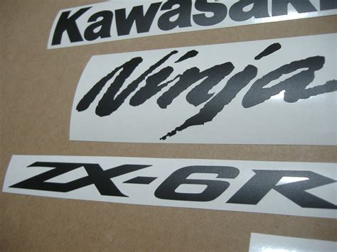 Kawasaki Zx6r Matte Black Decalsstickers Custom 636 Logo Set Moto