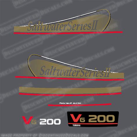 Yamaha 200hp Saltwater Series Ii Precision Blend Decals Gold Partial