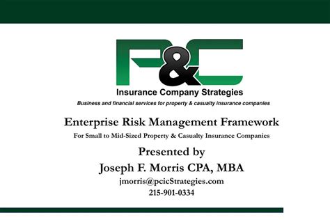 No middle man fees or hassle! PPT - Enterprise Risk Management Framework For Small to Mid-Sized Property & Casualty Insurance ...