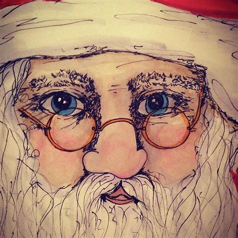 Santa Drawing By Wendy Chase Fine Art America