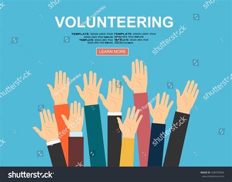 Raised Hands Volunteering Vector Concept Stock Vector Royalty Free