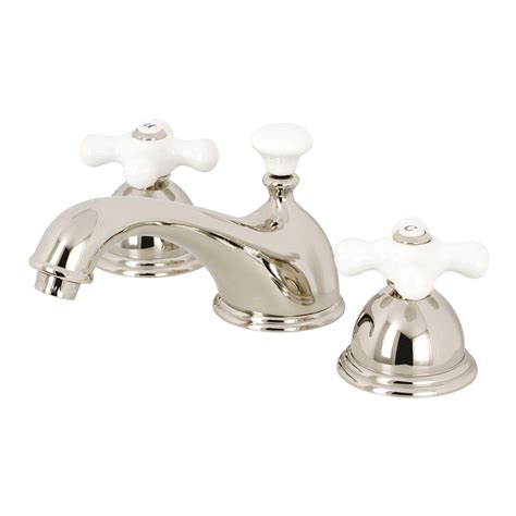 Traditional Two Handle 3 Hole Deck Mounted Widespread Bathroom Faucet