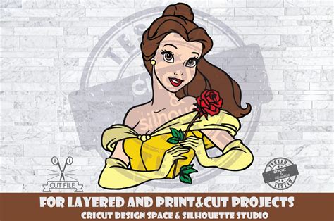 Belle SVG Design Files For Cricut Silhouette Cut Files Layered Etsy UK