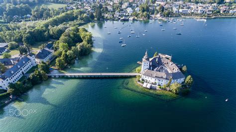 Castle Ort Gmunden Aerial View Lakes Austria Castle Austria