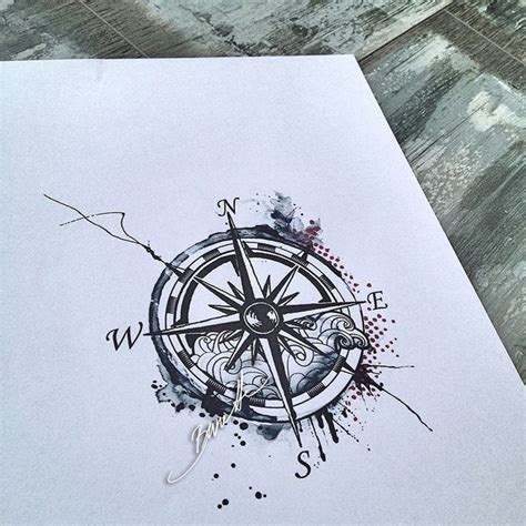 Abstract Modern Compass Tattoo Viraltattoo