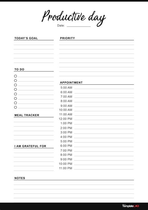 Daily Schedule Free Printable Daily Planner Template FREE PRINTABLE