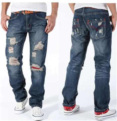 Mens Torn Jeans Vintage Distressed Ripped Holey Patches Slim Cut Nz Jean Men Jeans