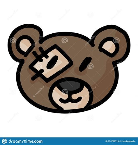 Cute Teddy Bear Plush Head Clipart Hand Made Kids Soft Toy Fun Hand