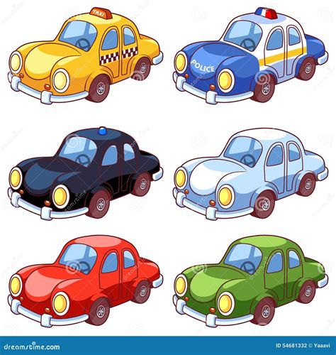 Set Of Cartoon Different Cars Stock Vector Image 54681332