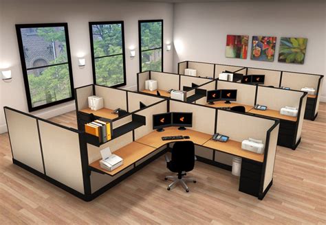 Corporate Office Furniture Large L Desks 8x8x53