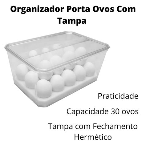 Organizador Porta Ovos Un Tampa Guardar Geladeira Cozinha