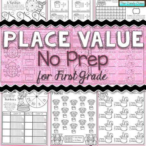 No Prep Place Value Worksheets 1st Grade Math Centers Comparing Tens