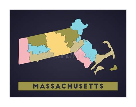 Map Of Massachusetts With Regions Stock Vector Illustration Of