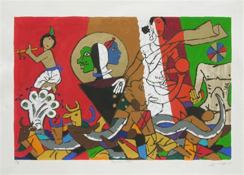 Theorama Vedic Serigraph By M F Husain Limited Edition Print