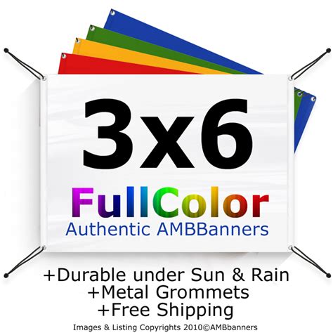 3x6 Ft Custom Vinyl Banner Amb Banners