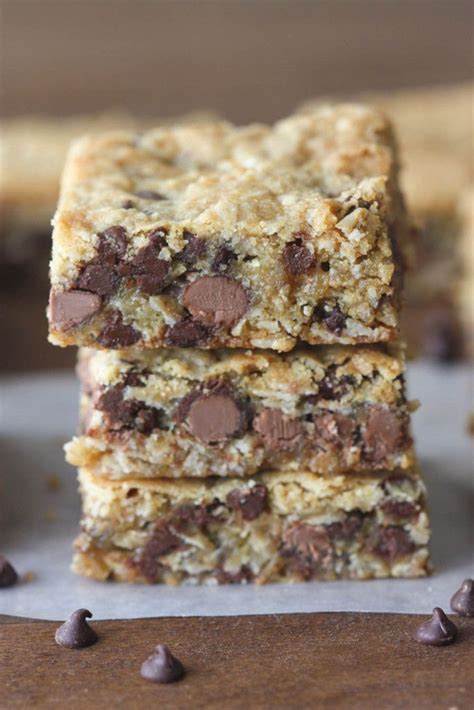 The best oatmeal chocolate chip bars with a secret healthy ingredient. Oatmeal Chocolate Chip Cookie Bars | Recipe | Oatmeal ...