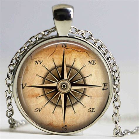 Vintage Compass Charm Vintage Compass Pendant Art Pendant Customized