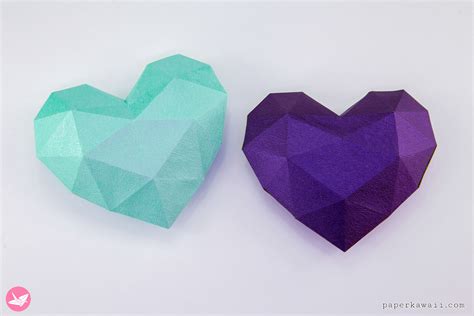 3d Paper Heart Printable Template Paper Kawaii Shop