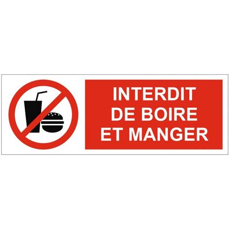Panneau Interdiction De Boire Et Manger Sticker Communication