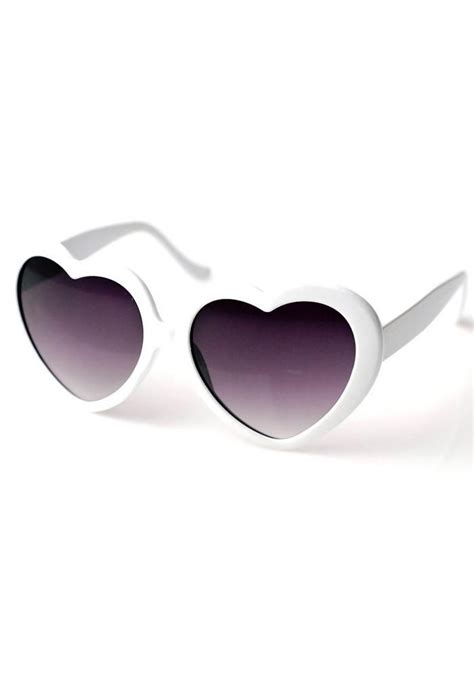 Retro White Heart Shaped Sunglasses Heart Shaped Sunglasses