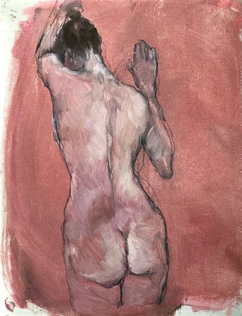 Nude In Rose Original Painting By Gabrielle Moulding Wychwood Art