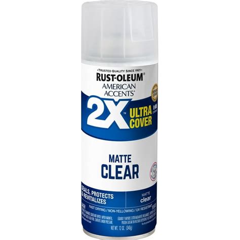 Clear Rust Oleum American Accents 2x Ultra Cover Matte Spray Paint 12
