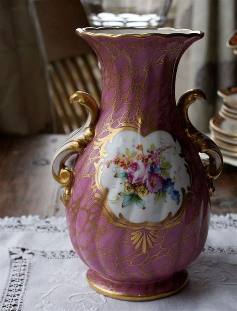 French provincial or countryside homes are all about warmth, charm and a sense of lived in beauty. Gorgeous French ceramic pink, hand painted floral vase. £ ...
