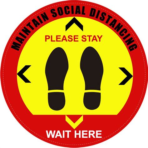 Social Distancing Warning Floor Sign