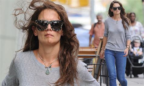 Katie Holmes Suffers A Rare Bad Hair Day During A Windy Stroll In Ny