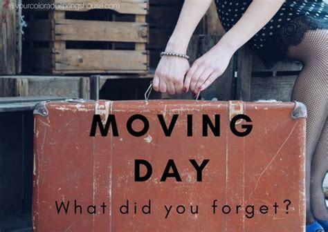 Things You Might Forget On Moving Day - Colorado Real Estate
