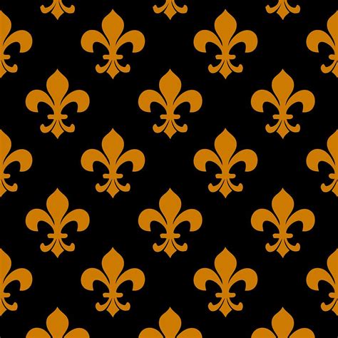 Fleur De Lis In With Black Background 03 P0161 Digital Art By Custom