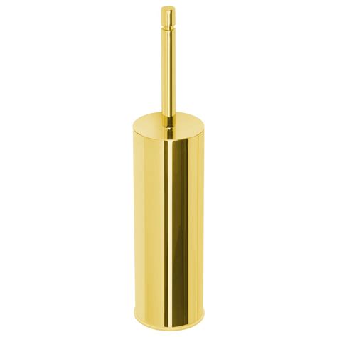 Axis Collection Freestanding Toilet Brush Holder In Unlacquered Brass