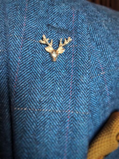 Gold Stag Lapel Pin The Vintage Suit Hire Company