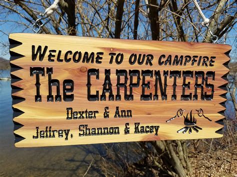 Personalized Camping Signs Rv Signs Campfire Image Campsite Etsy