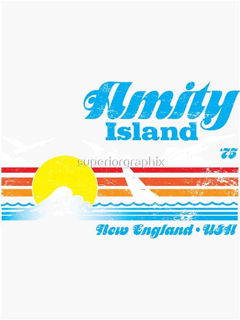 Amity Island Sticker By Superiorgraphix Redbubble