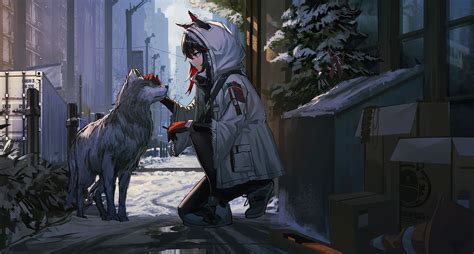 Anime Girl With Dog Wallpapers Wallpaper Cave