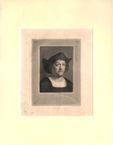 Christopher Columbus Portrait Engraving 1851
