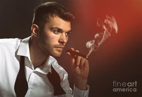 Male Model Smoking Cigar Photograph By Amanda Elwell Fine Art America