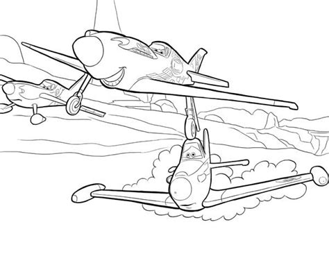 Ripslinger Surpass Dusty On The Race In Disney Planes Coloring Page
