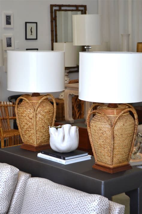 4.8 out of 5 stars with 38 ratings. Pair of Woven Rattan Basket Table Lamps at 1stdibs