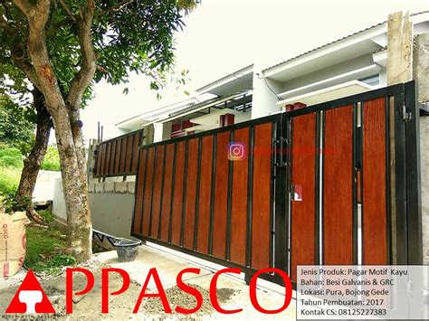 Pintu rumah minimalis modern kayu jati motif kayu acak pj. Pagar Minimalis GRC Motif Kayu di Pura Bojong Gede - Jual ...