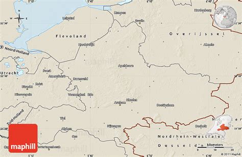 shaded relief map of gelderland