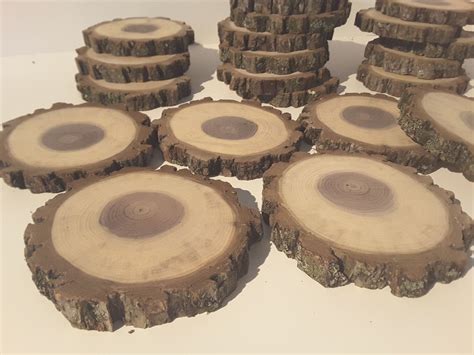 Set Of 10 Black Walnut Wood Slices 375 4 Rustic Craft Christmas